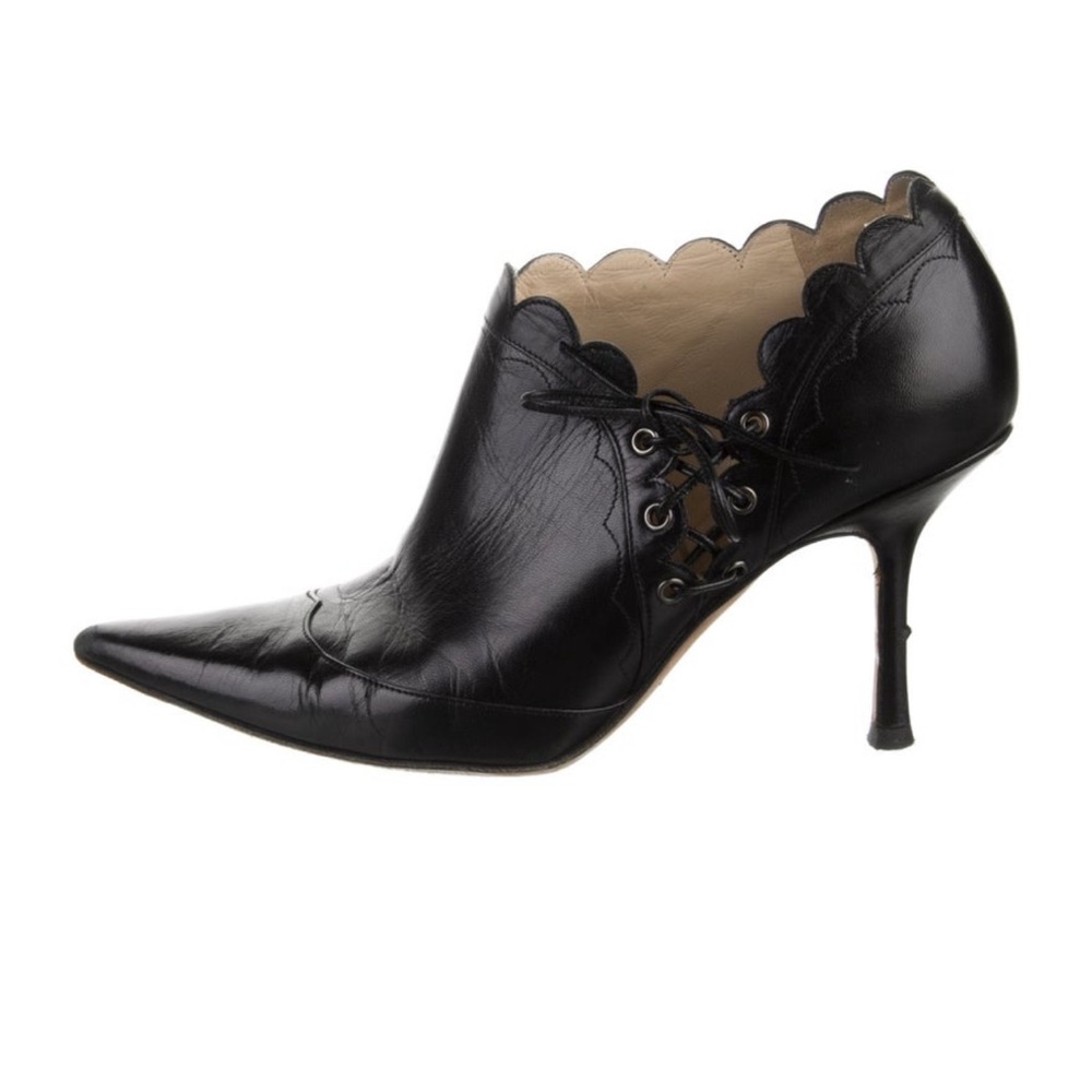 Jimmy Choo Black Scalloped Heels